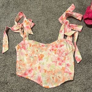 brand new shein floral corset top